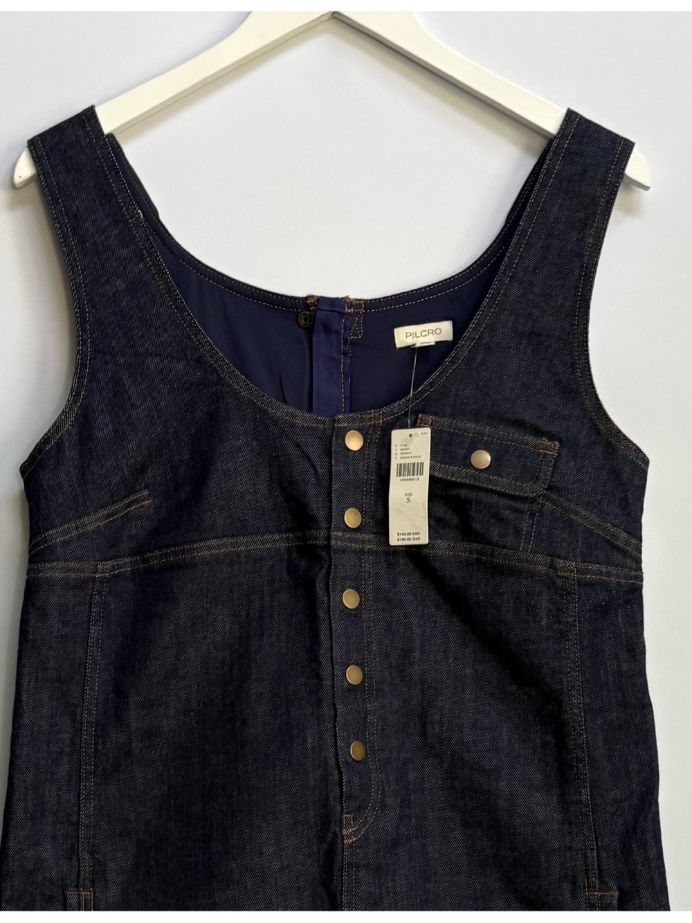 NWT Anthropologie Pilcro Denim Snap-Front Mini Dress, S - Picture 6 of 11
